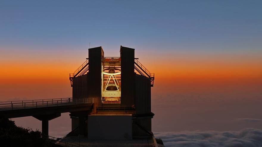 Telescopio Nazionale Galileo (TNG), en el observatorio de El Roque de Los Muchachos. Foto: G.Tessicini/TNG.