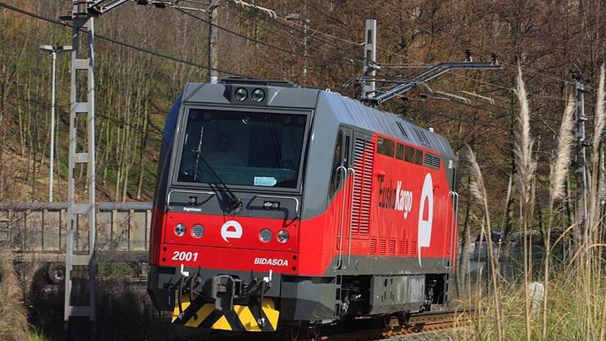 Una de las locomotoras de Euskotren Kargo.