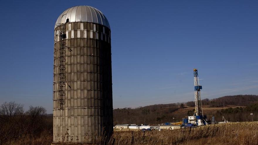 Un sistema de extracción de gas mediante fracking instalado en Bradford County (Pennsylvania) / Foto: Greenpeace. 