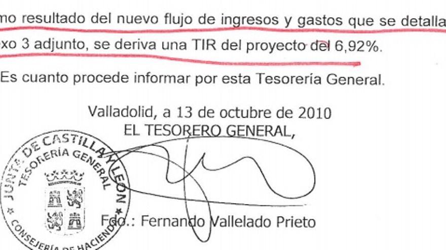 Un documento oficial de la Junta reconoce una rentabilidad del 6,92% anual en el Hospital Universitario de Burgos.