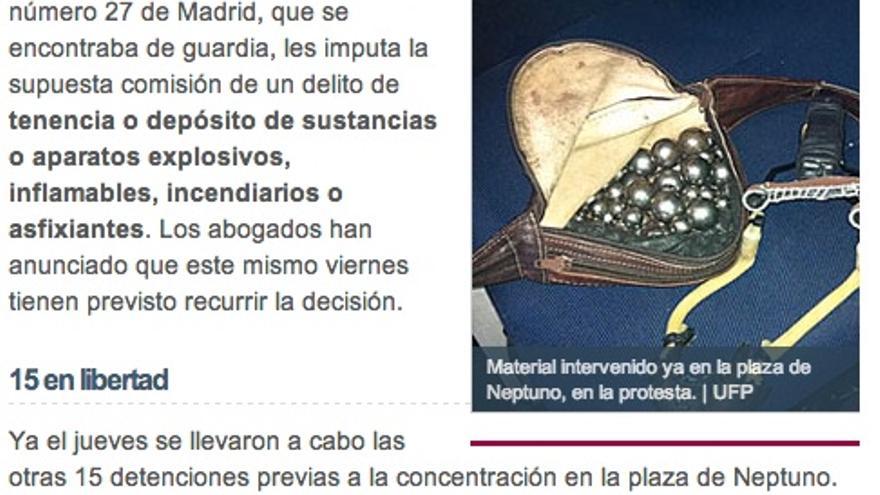 Captura de una noticia de elmundo.es del 27 de abril de 2013. 