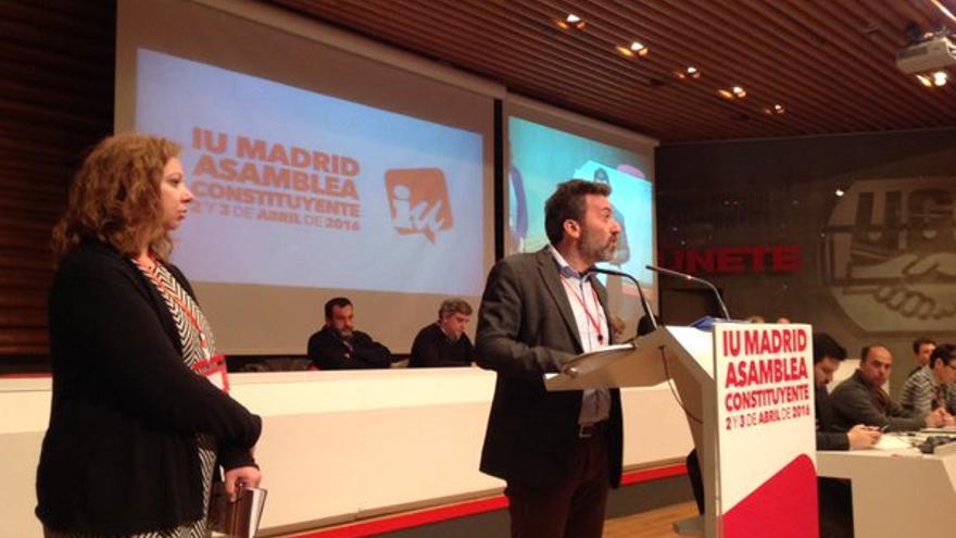 Mauricio Valiente y Chus Alonso, en la Asamblea Constituyente de IU de Madrid. 