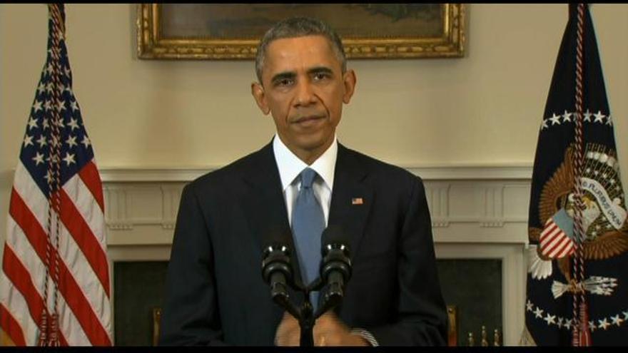Obama durante su discurso sobre la normalización de relaciones con Cuba