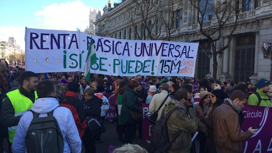 Pancarta en la "Marcha del Cambio". \ Mario Pais