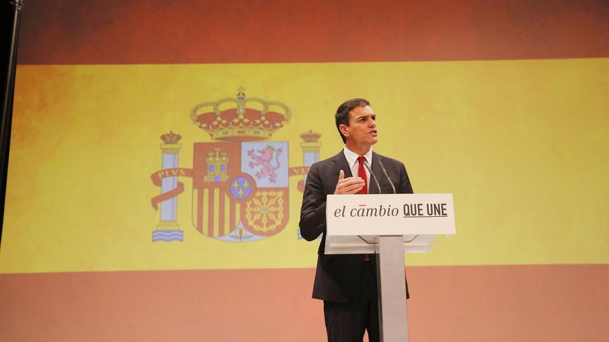Pedro Sánchez durante su discurso en el Teatro Circo Price. / Flickr PSOE