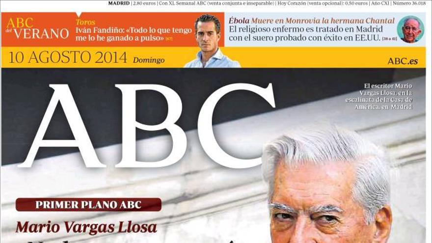 Portada ABC Vargas Llosa Catalunya EDIIMA20140902 0255 13 - Perlas informativas del mes de agosto 2014