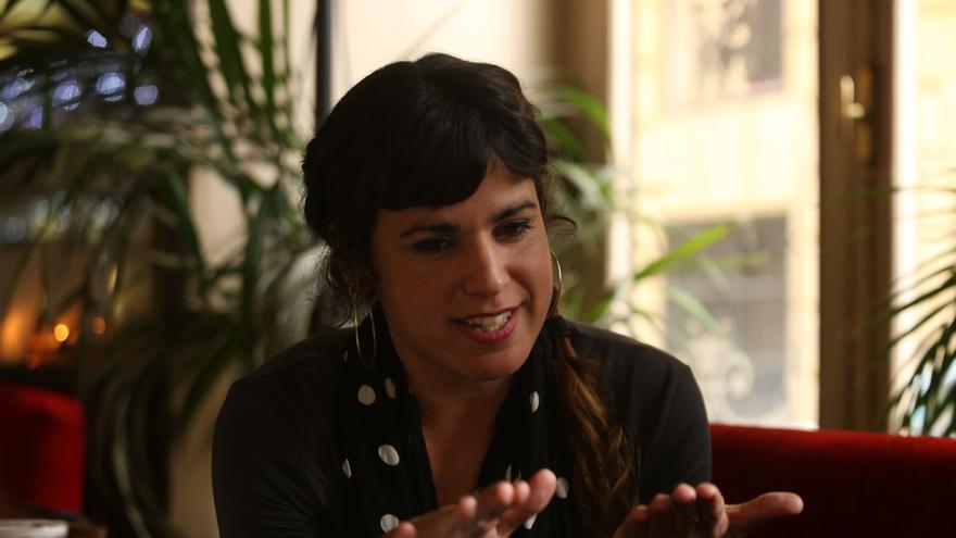 Teresa Rodríguez durante la entrevista con eldiario.es