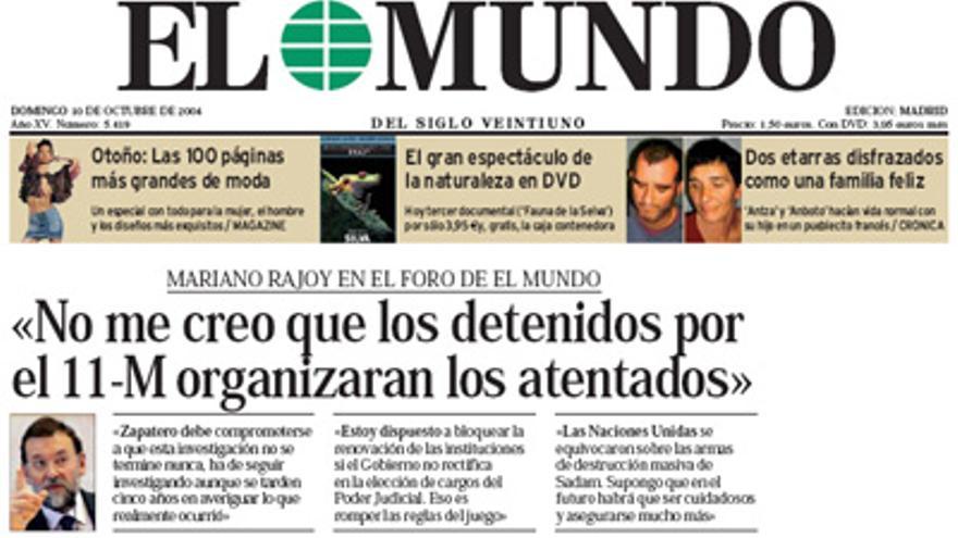 En octubre de 2004, Rajoy colaboraba con la conspiración.