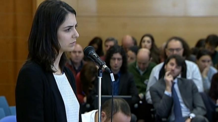 La portavoz del Ayuntamiento de Madrid, Rita Maestre, en el juicio por la protesta en la capilla de la Complutense