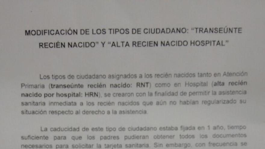Circular de la Gerencia de Atención Primaria de la Consejería de Sanidad de la Comunidad de Madrid, del 17 de febrero de 2015.