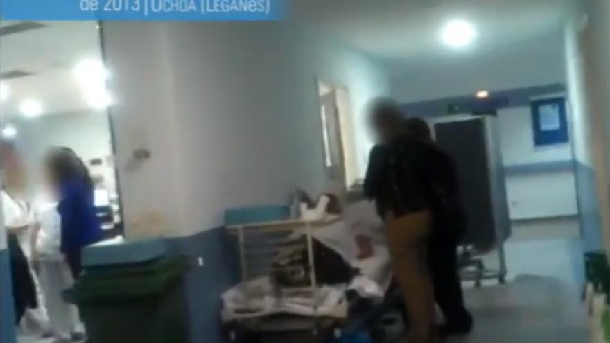 Imagen del vídeo mostrado más abajo de los pasillos del hospital