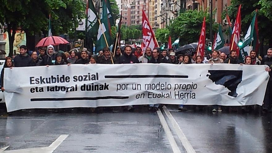 Manifestación en Bilbao convocada, entre otros, por el sindicato de LAB en Metro Bilbao. \ LAB Metro Bilbao