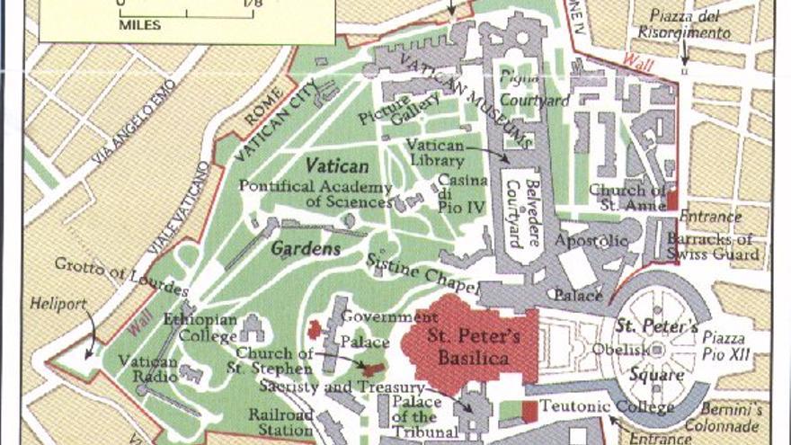 Mapa para Situarse Museos Vaticanos - Necrópolis - Visitar Museos Vaticanos - Capilla Sixtina: Como Reservar - Foro Italia