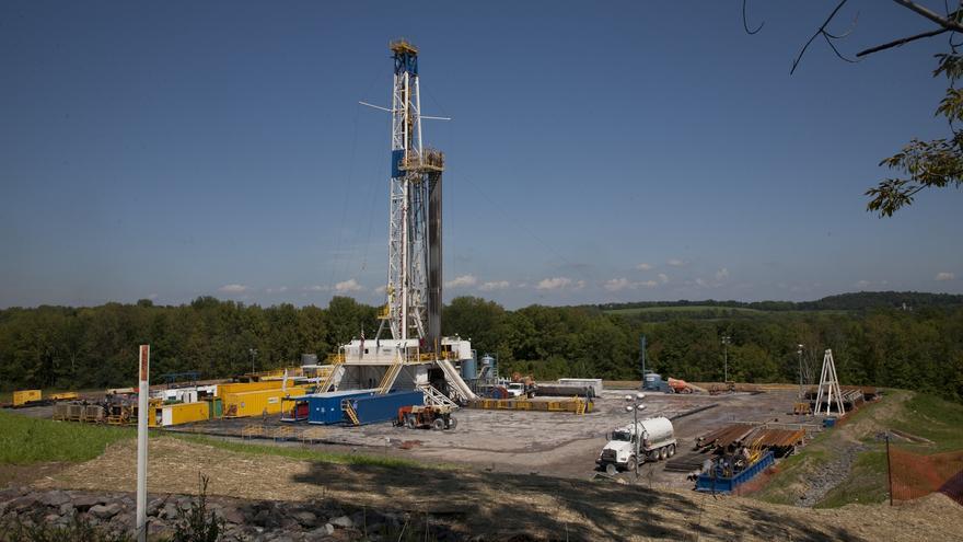 Un pozo de extracción de gas mediante la técnica de fracking