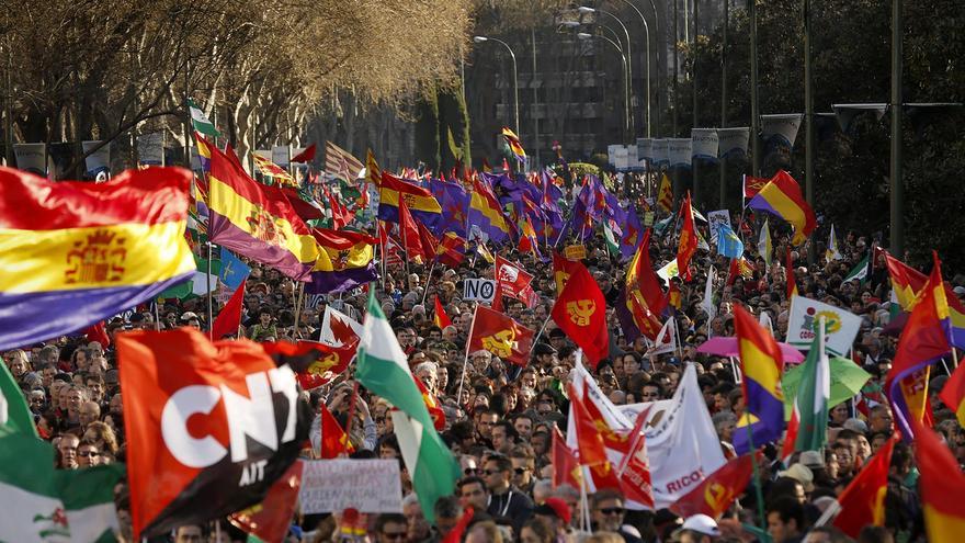 La protesta a su paso por las principales calles de Madrid / Olmo Calvo