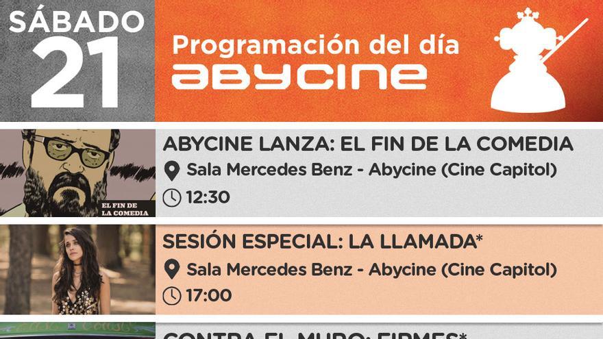 Programación de Abycine para este sábado