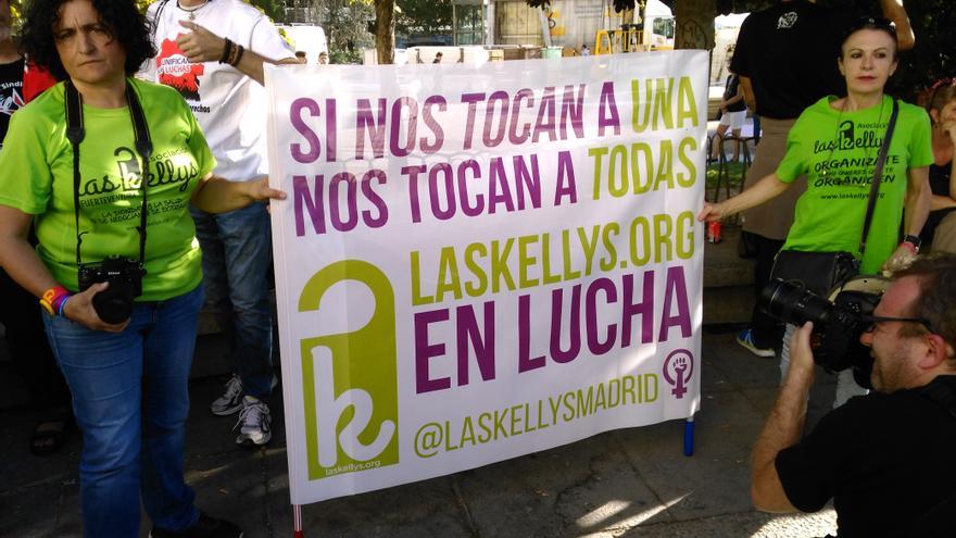 Concentración de la Asociación de kellys en Plaza España. FOTO: Gloria de las Heras