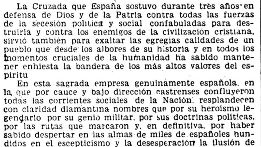 Decreto de 18 de julio de 1948 en el que Franco concedió sus primeros títulos nobiliarios a José Antonio Primo de Rivera, José Calvo Sotelo y los generales Mola y Moscardó. 
