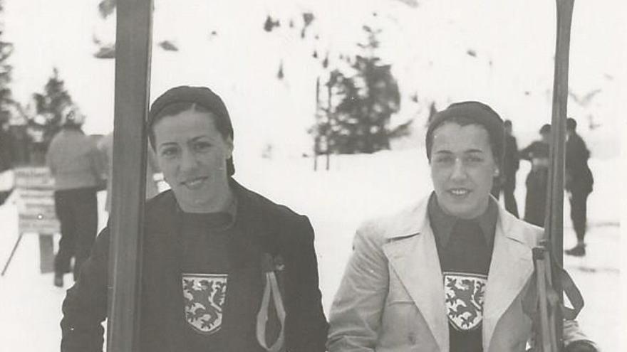 Margot Moles y Ernestina de Herreros en las Olimpiadas de 1936