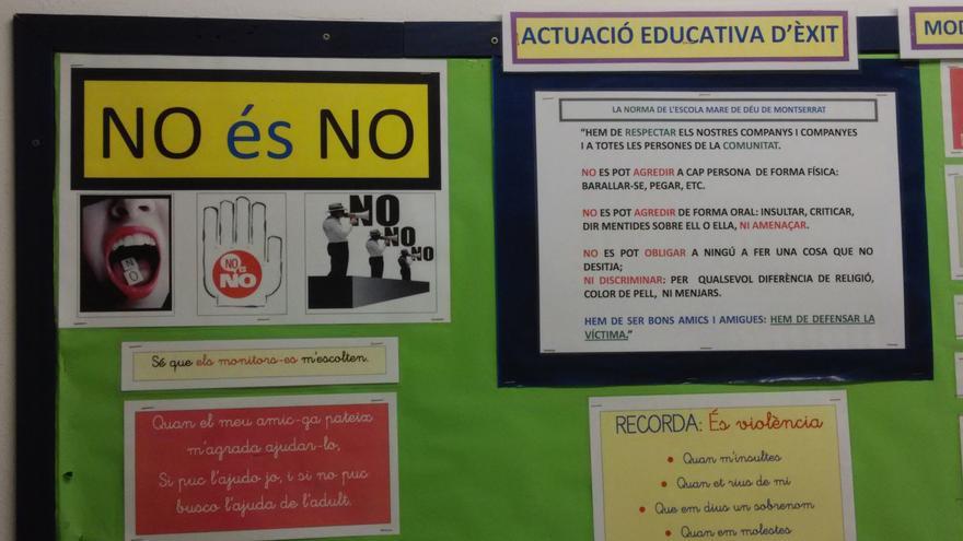 Materiales del proyecto 'El Club de los Valientes' contra el acoso escolar de La escuela Mare de Déu de Montserrat (Terrassa).