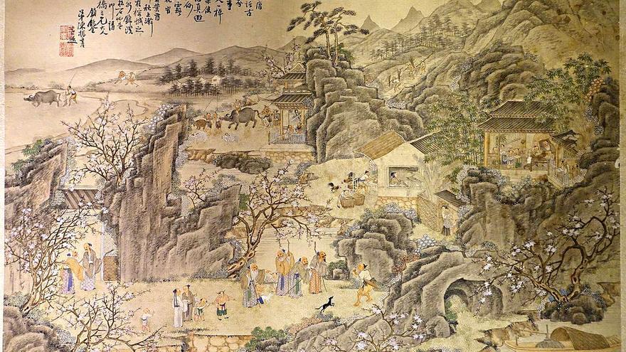 Pintura china datada durante la Dinastía Qing / Museu do Oriente, Lisboa, Portugal