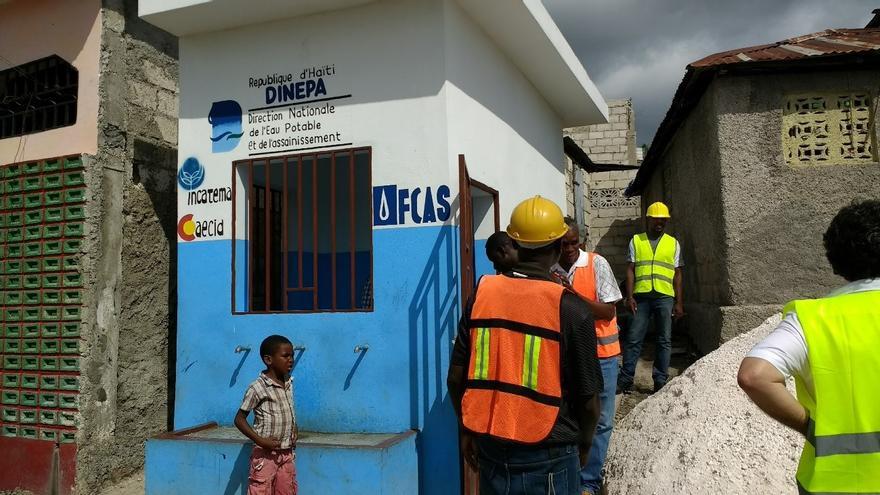 Las obras para la rehabilitación del abastecimiento a la ciudad de Aquin en Haití realizado por Incatema