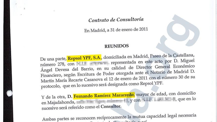 Contrato de consultoría entre Repsol y su ex director financiero.