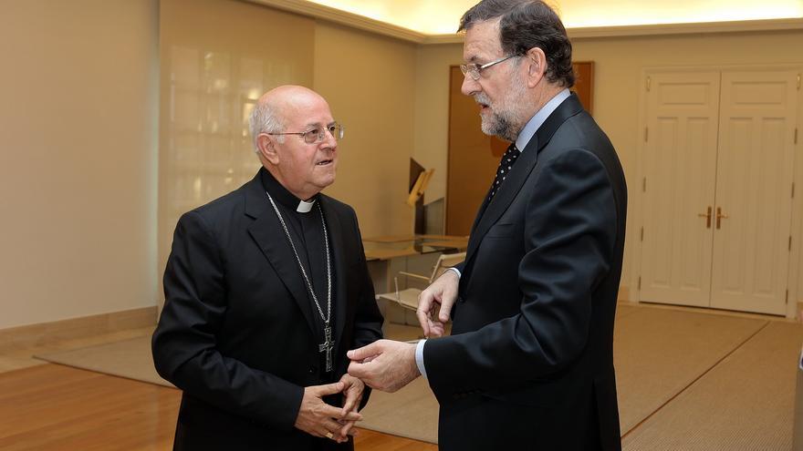 Ricardo Blázquez, presidente de la Conferencia Episcopal, junto al presidente del Gobierno, Mariano Rajoy