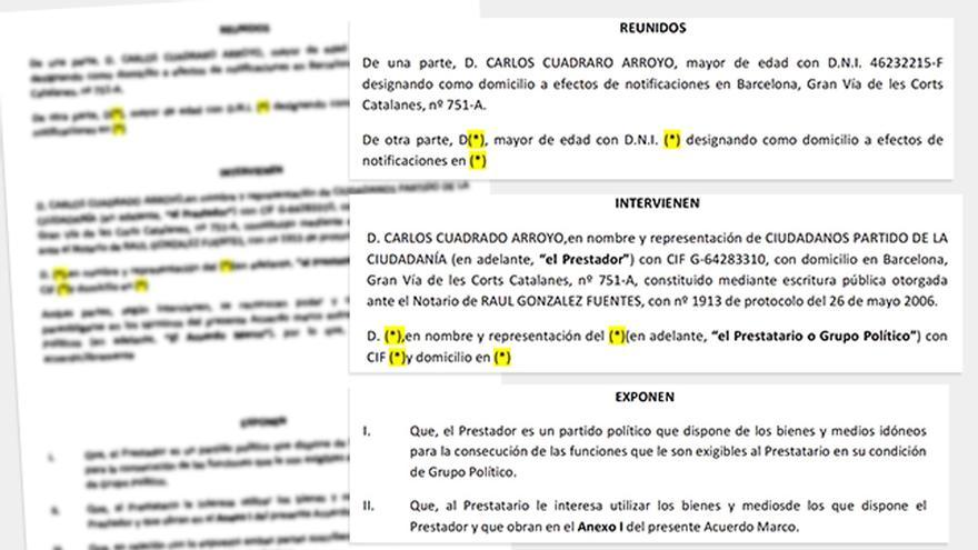 Extracto del contrato mercantil que Ciudadanos obliga a firmar a sus grupos municipales